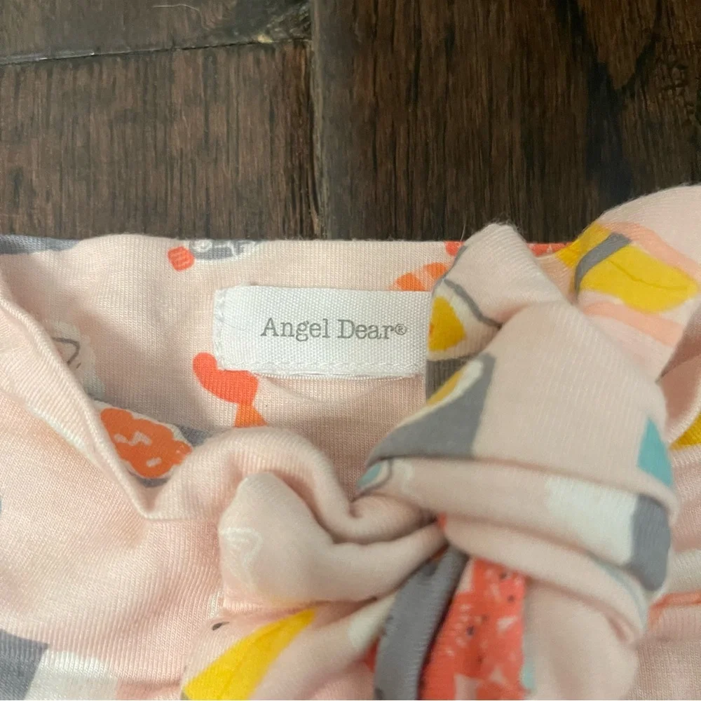 Angel Dear Pink Diaper Cover and Sushi Print Headband Set Bamboo 12-18 Months